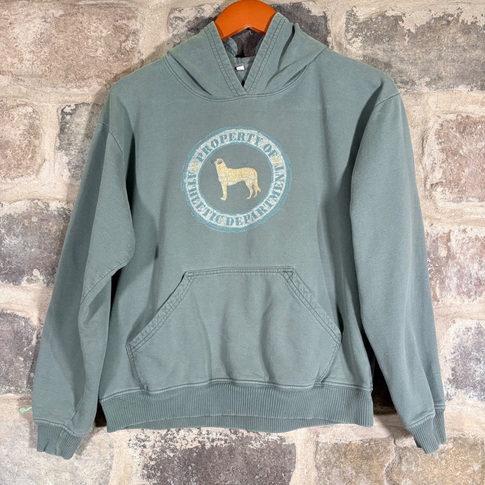 Athletic Department Anatolian Shepard Graphic Hoodie Sweatshirt Green Pullover L